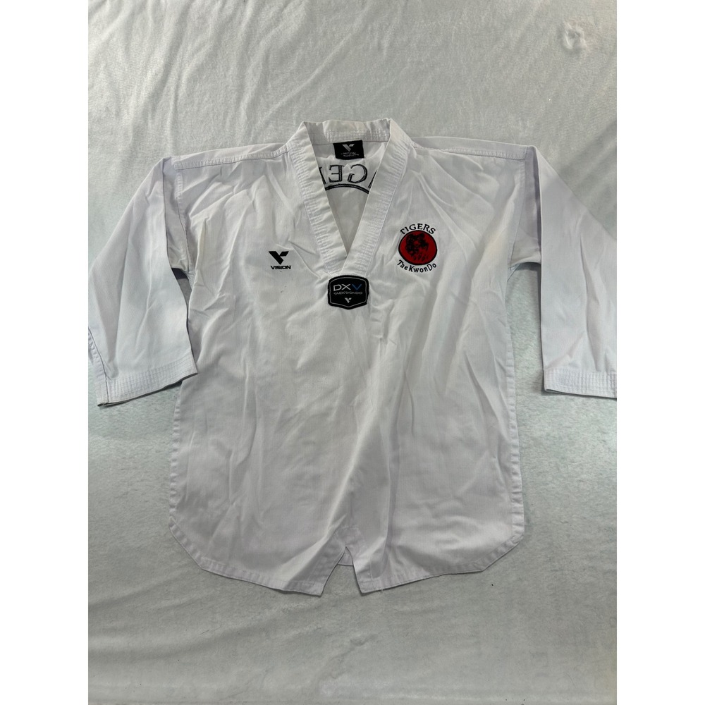 Vision DXV Tigers TaeKwonDo Uniform Top White Martial Arts Dobok Size 3 170cm
